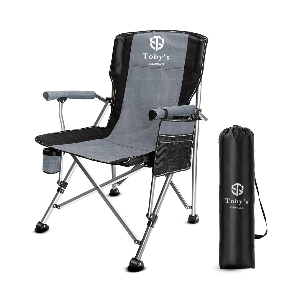 Tobys Set of 4 Folding Chairs With Folding Table - Lightweight Outdoor Camping Chair Table Set With Carry Bag Perfect For Outdoor - Image 2