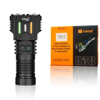 Toby's High-Power Multifunction Flashlight with 6*T6 Bulbs and COB Side Lights – Rechargeable Waterproof and Ultra-Bright for Outdoor Use