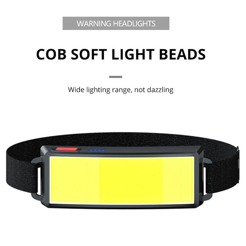 Tobys Headlamp 04 COB Headlight USB Rechargeable Light LED Floodlight Outdoor Camping Head-Mounted Strong Headlight Daily Use - Image 4
