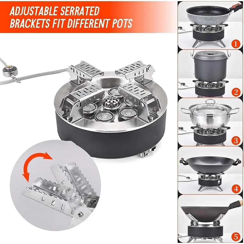 Toby's New Alloy Portable Picnic Camping Stove Windproof Design Gas Cooking Burner with Piezo Ignition and Carrying Case Foldable Stove for Outdoor Backpacking/Hiking/Picnic/Car - Image 7