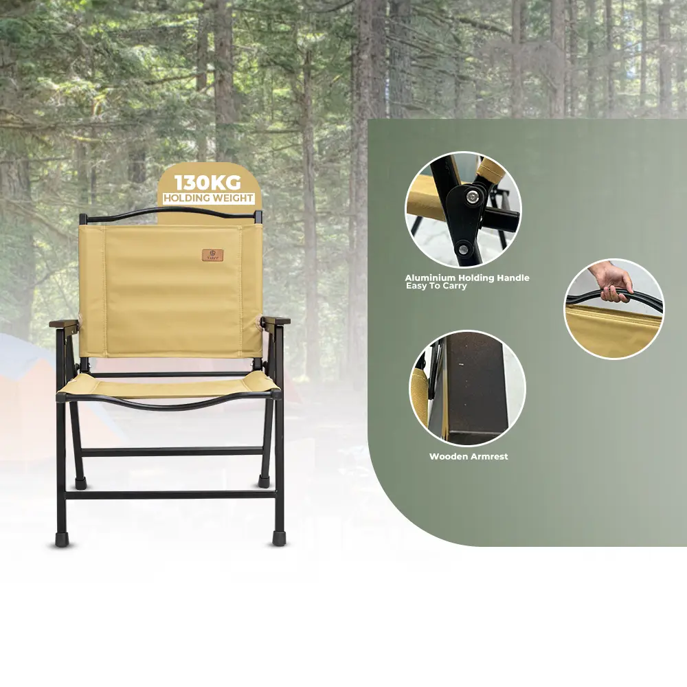 Tobys Set of 4 Folding Chairs With Folding Table - Lightweight Outdoor Camping Chair Table Set With Carry Bag Perfect For Outdoor - Image 6