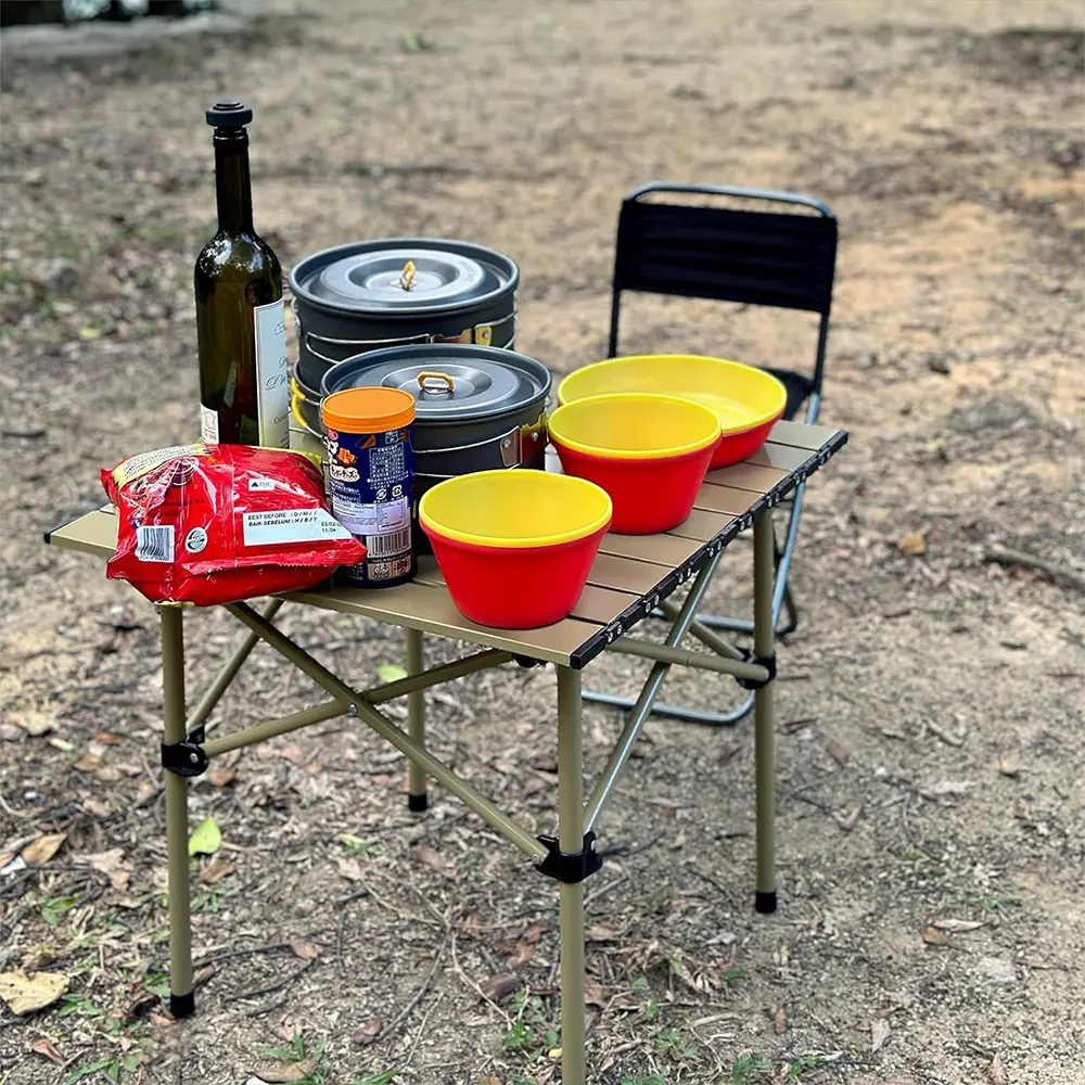 Tobys Portable Camping Table Lightweight Folding Camping Table with Carry Bag Ultralight Outdoor Folding Table Picnic Hiking Fishing Beach Khaki - Image 3