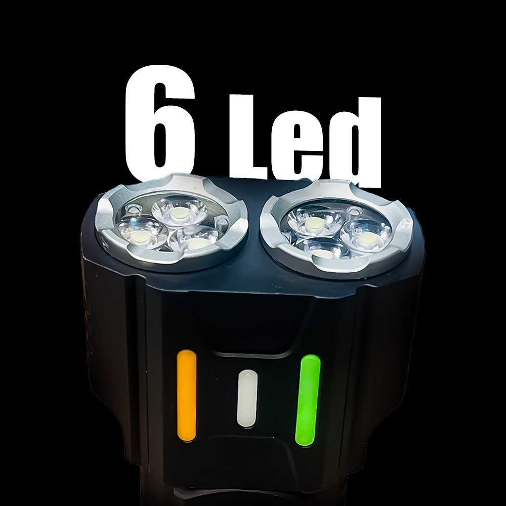 Toby's High-Power Multifunction Flashlight with 6*T6 Bulbs and COB Side Lights – Rechargeable Waterproof and Ultra-Bright for Outdoor Use - Image 8