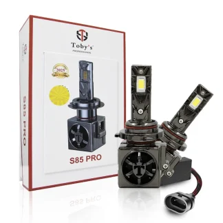 Toby's New S85 PRO 2024 Upgraded 9005/HB3 170W Tested LED Headlight Bulbs,17000LM/pair Super Bright, Headlights Conversion Kit 6500K Xenon White, Halogen Replacement with Fan ,Pack of 2