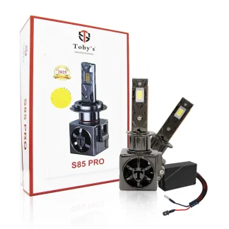 Toby's New S85 PRO 2024 Upgraded H1 170W Tested LED Headlight Bulbs,17000LM/pair Super Bright, Headlights Conversion Kit 6500K Xenon White, Halogen Replacement with Fan ,Pack of 2