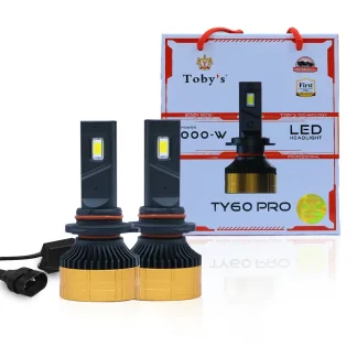 Tobys TY60 PRO 9012 2 Pieces Car LED Headlight Bulbs tested 60watts Power and 6000 Lumens With Color Temperature 6500K
