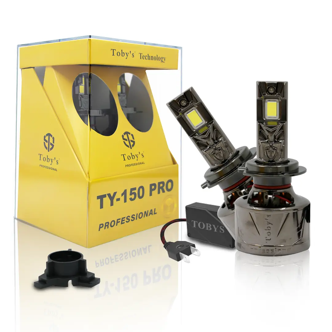Toby's TY150 PRO 2 Pieces 300W (Pair) Original Tested LED Headlight Bulb Assembly 30000 Lumens (Pair) 150W/Piece Power Xtreme Bright With Color Temperature 6500K
