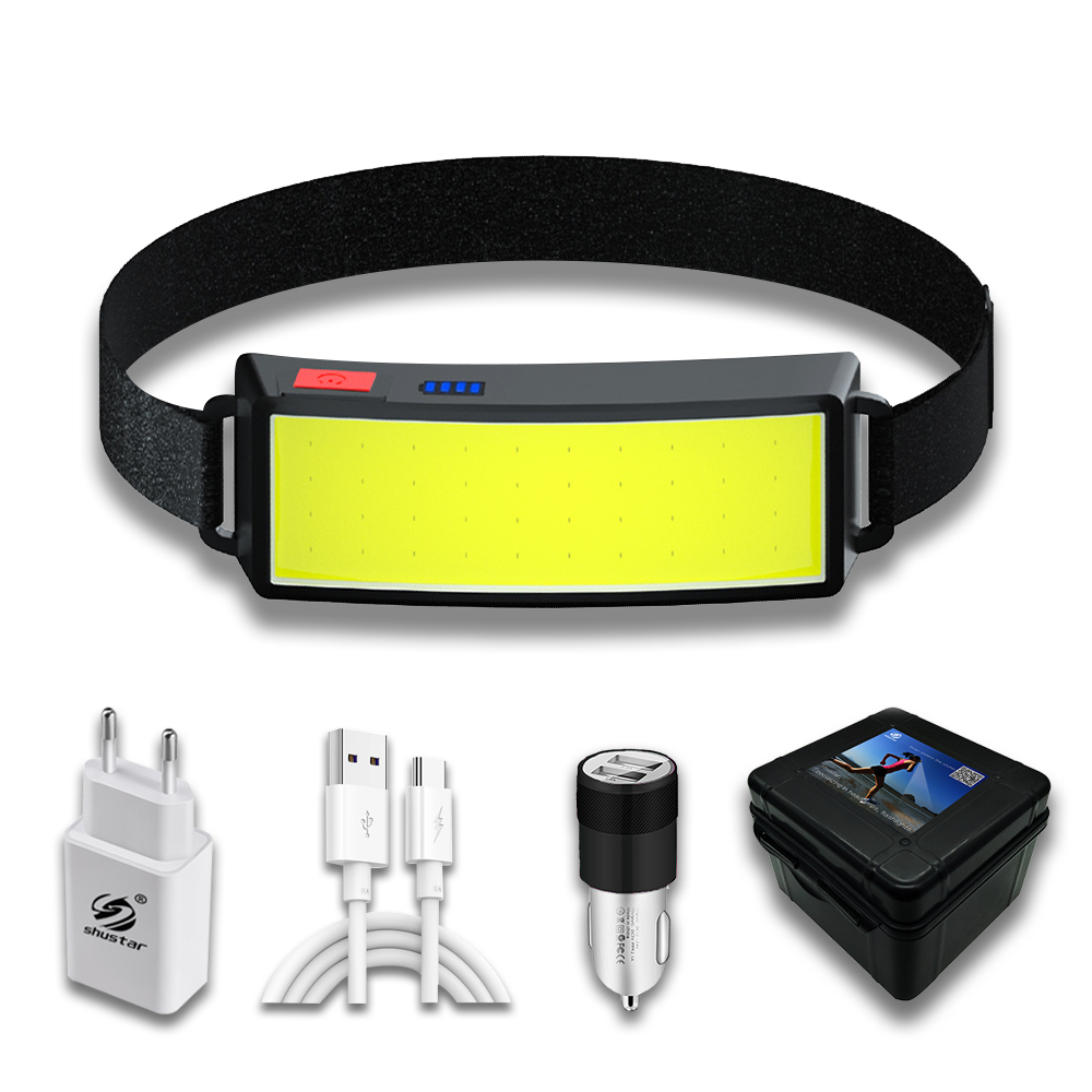 Tobys Headlamp 04 COB Headlight USB Rechargeable Light LED Floodlight Outdoor Camping Head-Mounted Strong Headlight Daily Use - Image 7