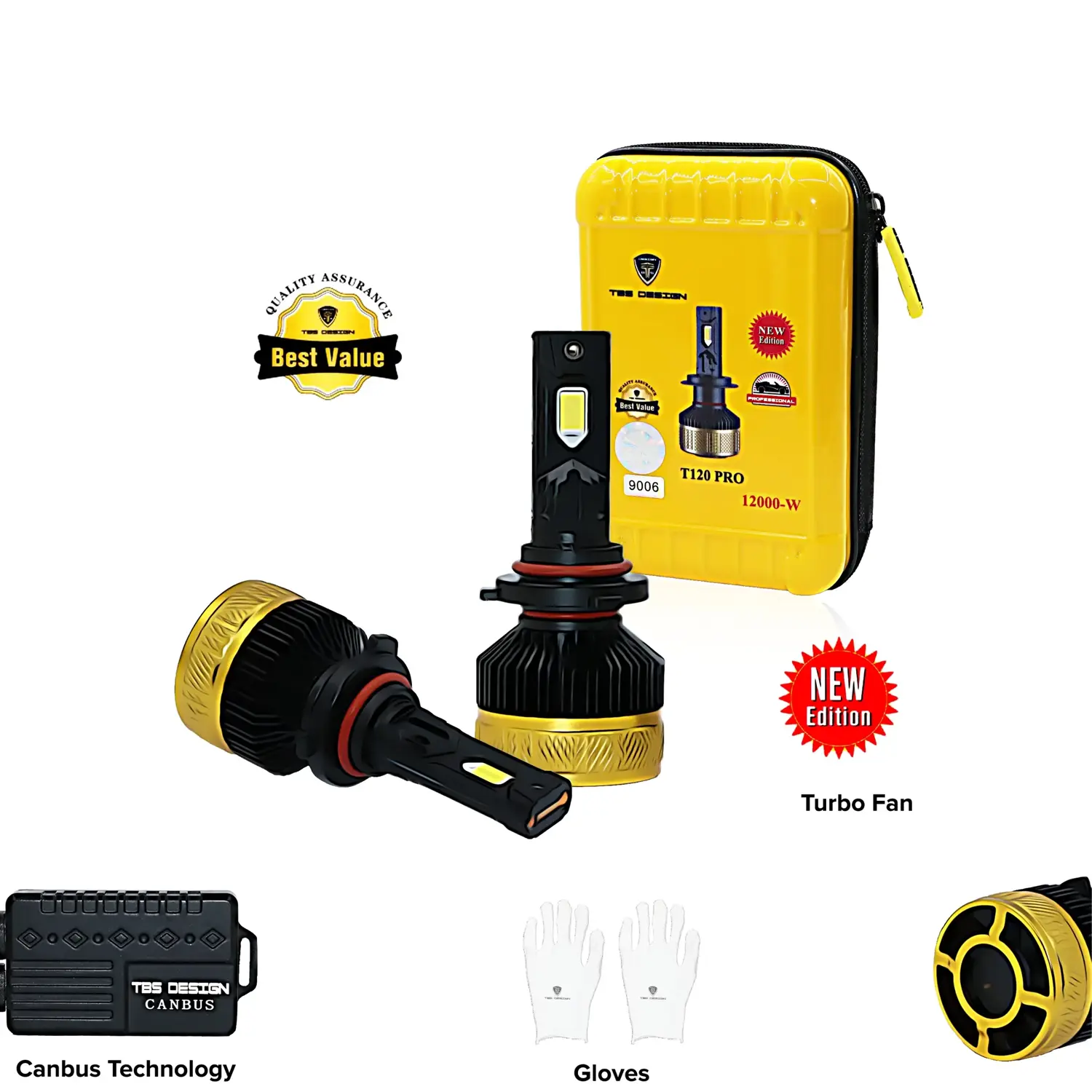 TBS T120 PRO 880 2 Pieces Car LED Headlight Bulbs Original 240W Power 24000 Lumens With Color Temperature 6500K