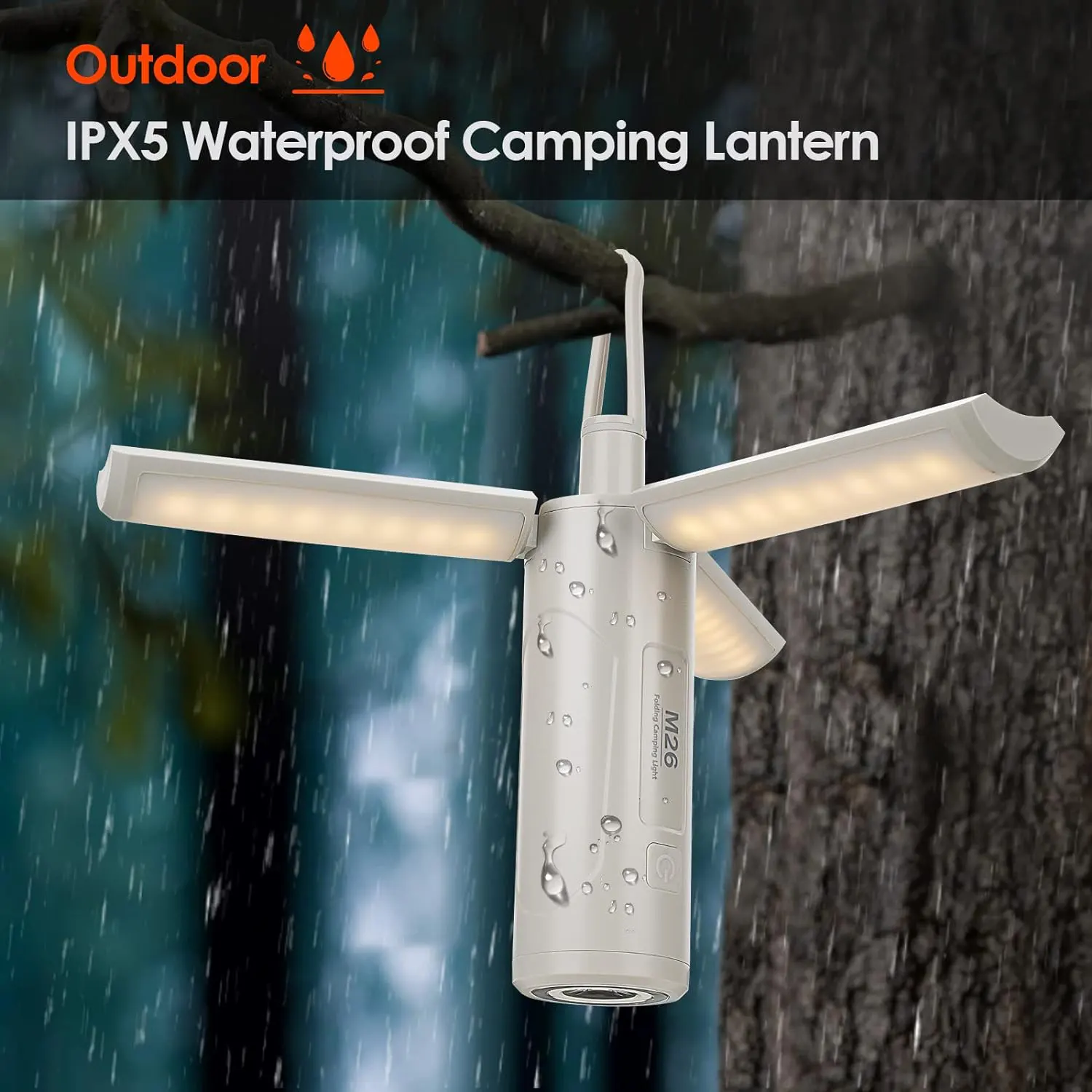 Toby's New Camping Lantern 3500mAh Rechargable , 750 Lumens Hanging Camping Lights Portable Collapsible Camp Lamp 3 Light Modes Waterproof Led Lantern Flashlight for Tents Hiking Camping Emergency Power Cut - Image 5