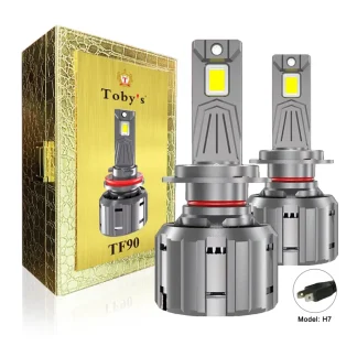 Tobys TF90 H7 2 Pieces Car LED Headlight Original 90W/piece Power 9000/piece Lumens With Color Temperature 6500K