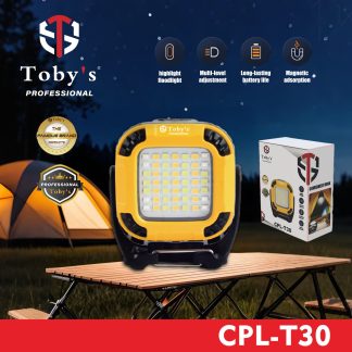 Toby’s CPL-T30 Rechargeable LED Floodlight High Brightness Long Battery Life Multi-Level Adjustment Durable Build Ideal for Outdoors