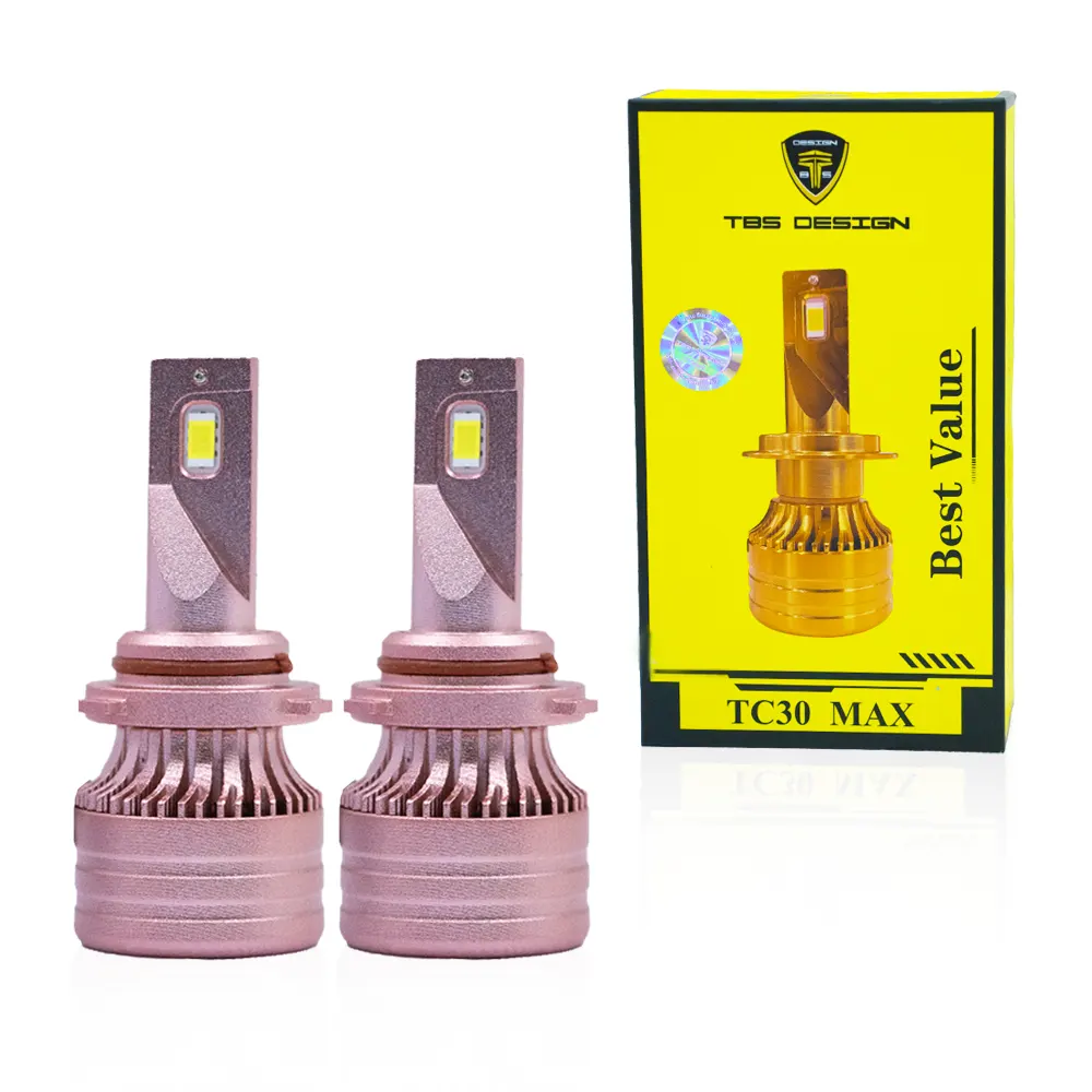 TBS DESIGN 2 Pieces TC30 MAX 60W/Pair LED Headlight Bulb Assembly 6000/Pair Lumens Xtreme Bright With Color Temperature 6500K