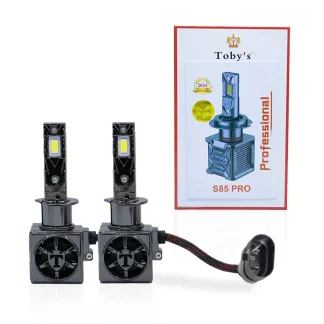 Toby's New S85 PRO 2024 Upgraded 170W Tested LED Headlight Bulbs,17000LM/pair Super Bright, Headlights Conversion Kit 6500K Xenon White, Halogen Replacement with Fan ,Pack of 2