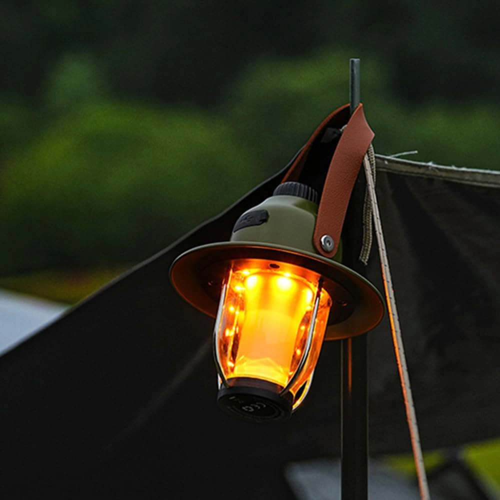 Toby's CPL-T37 Led Camping Lights Portable Retro Atmosphere Lantern Stepless-dimming Knob Rechargeable Desk Lamp Reading Night Lights for Bedroom Office Hiking - Image 3