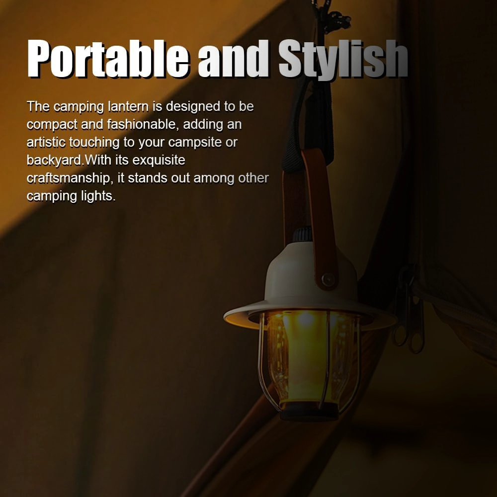 Toby's CPL-T37 Led Camping Lights Portable Retro Atmosphere Lantern Stepless-dimming Knob Rechargeable Desk Lamp Reading Night Lights for Bedroom Office Hiking - Image 6