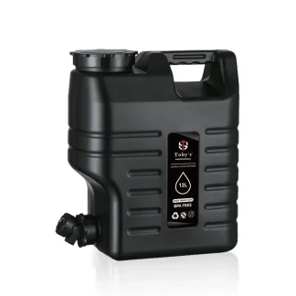 Tobys 12L Water Bucket BPA Free Portable Camping Water Container With Tap Large Capacity Water Storage Bin For Camping, Outdoor Party, Van, RV, Emergency (Color: Black)