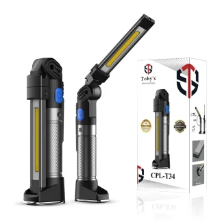 Tobys CPL T34 Rechargeable Work Light 800 Lumens 2200 mAh Battery Power 3 Light Modes Magnetic Work Light